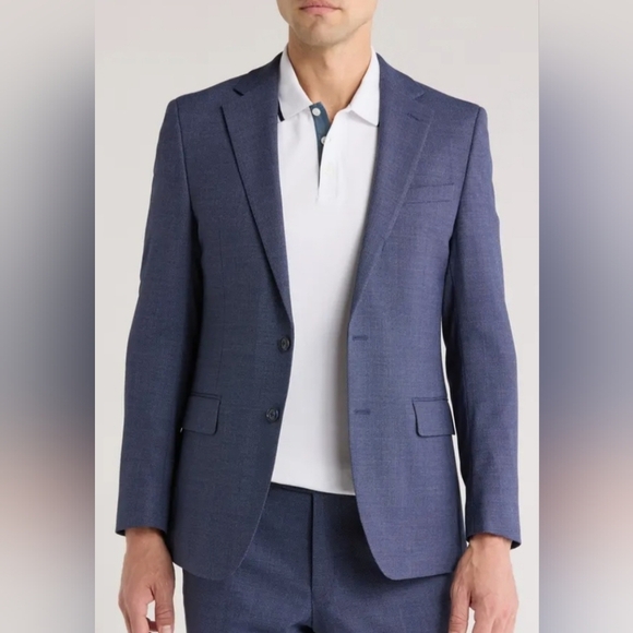 Original Penguin Other - Original Penguin By Munsingwear Navy Birdseye Stretch Suit Jacket Mens 42L